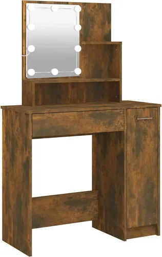 vidaXL Schminktisch mit LED in Räuchereiche