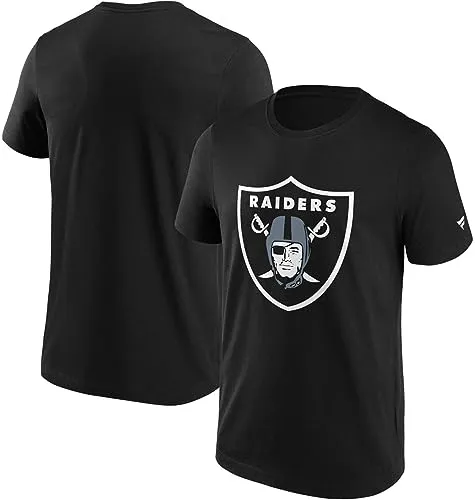 Fanatics Las Vegas Raiders Mid Essentials Crest T-Shirt Herren schwarz/weiß, M - Offizielles T-Shirt der Las Vegas Raiders in Schwarz/Weiß. Weiche Baumwolle sorgt für hohen Tragekomfort. Ideal für Fans der National Football League!