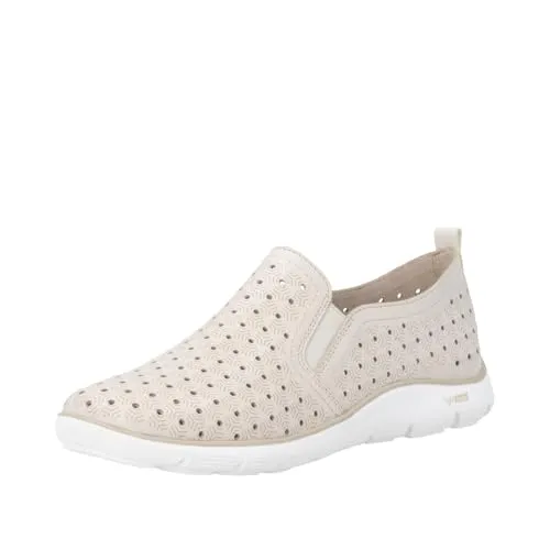 Remonte Damen Leder Sneaker D3G04, Größe 39 EU, Beige