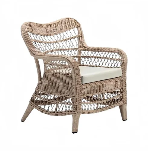 Luxus Rattan Sessel für Terrasse und Balkon - Bequemer Sessel aus hochwertigem Rattan, ideal für entspannte Stunden im Freien. Modernes Design, pflegeleichte Polsterung und robustes Gestell sorgen für höchsten Sitzkomfort.