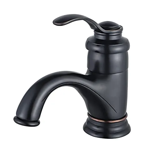BOAOTX Wasserhahn Bad Schwarz Retro, Waschtischarmatur Antik, Armatur Waschbecken Nostalgie, Badarmatur Mischbatterie Einhebel aus Messing für Badezimmer Bronze Gebürsteter