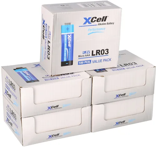 XCell 500x AAA Micro Super Alkaline 1,5V Batterie - Batterien für den täglichen Gebrauch, leistungsstark und langlebig. Ideal für Fernbedienungen, Uhren und Taschenlampen – immer einsatzbereit!