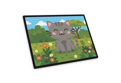 itenga Schreibtischunterlage itenga Schreibunterlage V1 Motiv KATZE im Kawaii Design