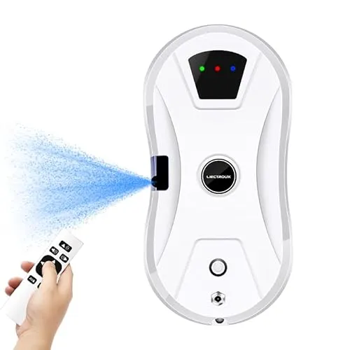 LIECTROUX YW610 Fensterwischroboter, Ultraschall-Wassersprüher, Trocken- und Nassreinigung, AI-Reise, Fernbedienung