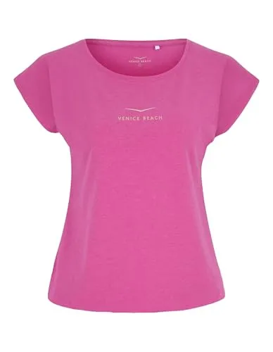 Venice Beach T-Shirt VB Wonder achat pink, XS - Stylisches Rundhalst-Shirt mit Gummibund und auffälligem Print. Die bequeme Passform aus hochwertiger Baumwoll-Modal-Mischung sorgt für angenehmen Tragekomfort.