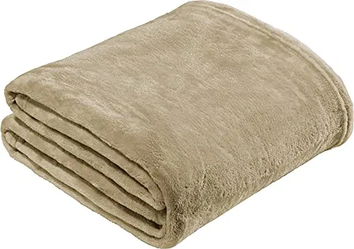 REDBEST Microfaserdecke Amarillo, Fleece-Wohndecke, Sofadecke beige Größe 150x200 cm - kuscheliger Teddyfleece, extra weich warm, pflegeleicht, waschbar