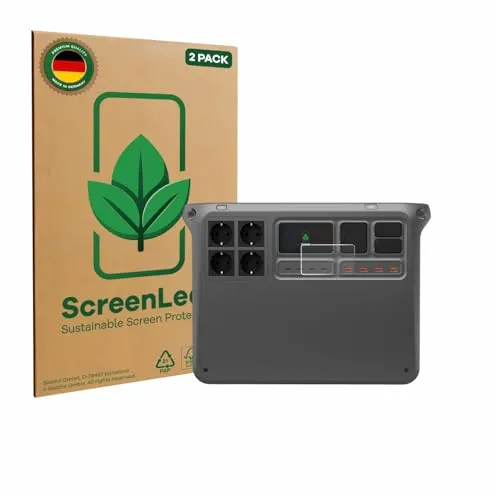 ScreenLeaf 2 Stück Schutzfolie für DJI Power 2000 [nachhaltiger Displayschutz, Folie, transparent, kratzfest]