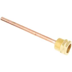 Tecuro - Tauchhülse G 1/2 Zoll, Länge 120 Mm X Ø 7,0 Mm, Messinggewinde Mit Angelöteter Küpferhülse