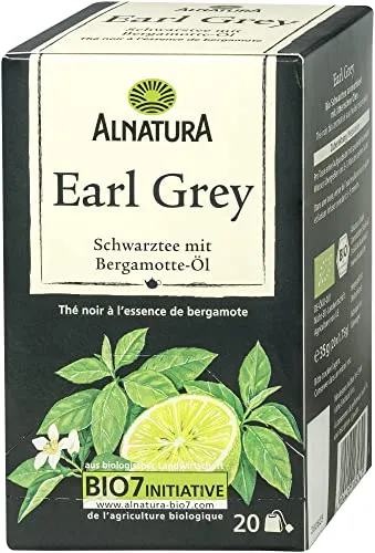 Alnatura Bio Earl Grey Tee, 20 Beutel, 35g - Tees - Blumig und frisch mit Zitrusnote, aus ausgewähltem Schwarztee in Bio-Qualität, vegan und perfekt für Teeliebhaber.