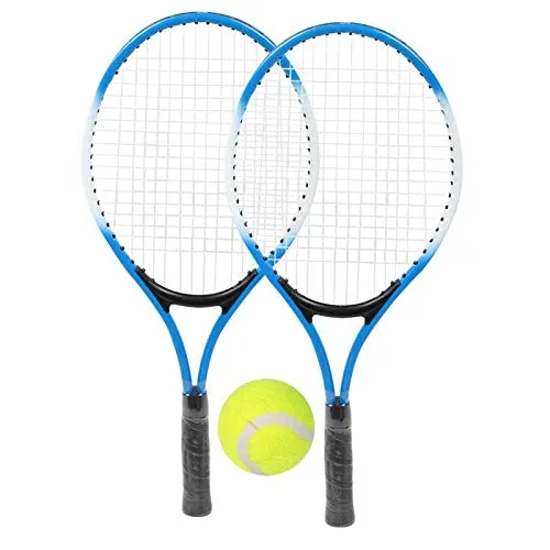 Mutuer Tennisschläger-Set für Kinder - 2 Schläger, 1 Weicher Ball, 1 Tragetasche - Anfänger-Übungsset für Kleinkinder im Innen- und Außenbereich (Blau)
