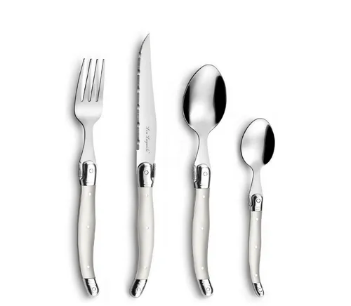 LOU LAGUIOLE TRADITION Steakmesser Set 24-teilig - Exklusives Steakmesser Set mit 24 Teilen, ideal für Fleischliebhaber. Die scharfen, gezackten Klingen sorgen für müheloses Schneiden. Perfektes Geschenk für Grillfreunde!