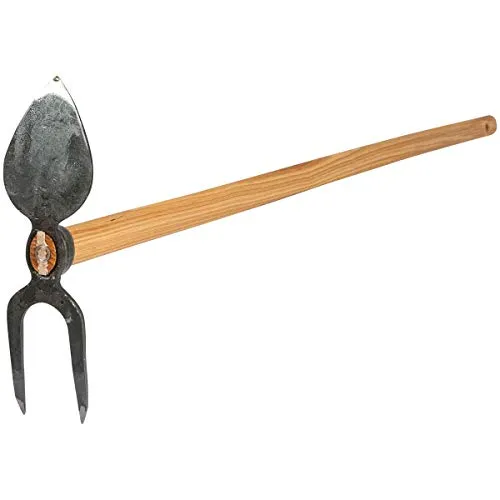 SHW 53607 Gartenhacke Hacke Herzblatt 2 Zinken Spitz Geschmiedet Stahl mit Stiel Esche 27 cm hoch 135 cm lang