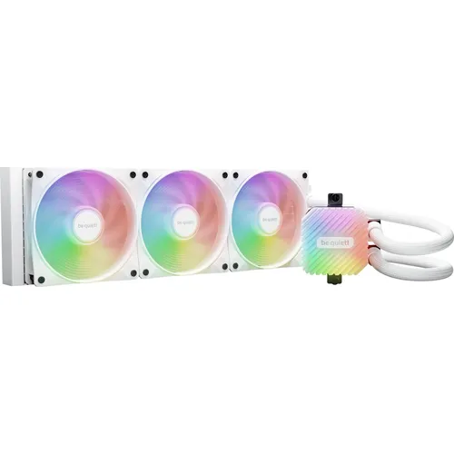 be quiet! LIGHT LOOP 360mm White AiO-Wasserkühlung - Stylische ARGB-Beleuchtung mit leistungsstarker Pumpe und 3 high-speed Lüftern für optimale Kühlung