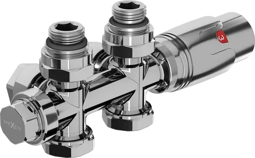 Mexen G00 Thermostat-Set, Duplex, Eck/Gerad, DN50 Chrom - W908-900-01
