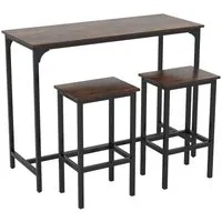 COSTWAY Bartisch Set mit Barhocker für 2 Personen