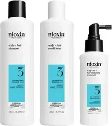 NIOXIN System 3 Scalp + Hair Thickening System 3 - Shampoo für coloriertes, dünner werdendes Haar, das Volumen verleiht und Haarbruch schützt. Inklusive Conditioner und Treatment für kräftigeres, voller wirkendes Haar.