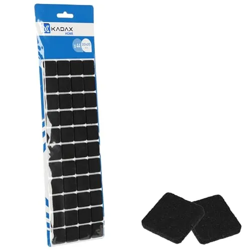 KADAX Universelle Filzgleiter zum Bodenschutz, Selbstklebende Möbelgleiter aus Filz, Stuhlgleiter mit Idealer Klebkraft, Weiche Filzauflagen für Möbelfüße (Quadrat Schwarz, ⌀ 20mm - 1 Stück)