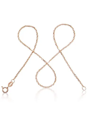 modabilé Kette ohne Anhänger Ankerkette DELICATE Roségold, Halskette Rosé Vergoldet 1,55mm, 38cm, Halsschmuck Sterling Silber 925