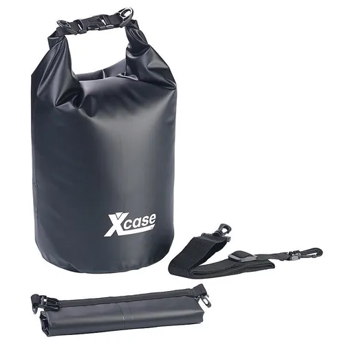 Xcase Wasserdichter Packsack, strapazierfähige Industrie-Plane, 10l, schwarz