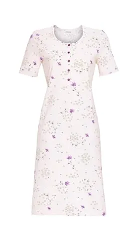 Ringella Nachthemd mit Knopfleiste in Rosa, Größe 38 - Hübsches Nachthemd für Damen, ca. 105 cm lang, mit Rundhalsausschnitt und Knopfleiste, ideal für gemütliche Nächte.