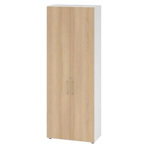 bümö Aktenschrank Weiß, Eiche, 5 Fächer - Büroschränke mit Höhenjustierung für kippelfreien Stand, ideal für unebene Böden. Schneller Aufbau dank Threespine-Klicksystem – perfekt für flexibles Arbeiten.