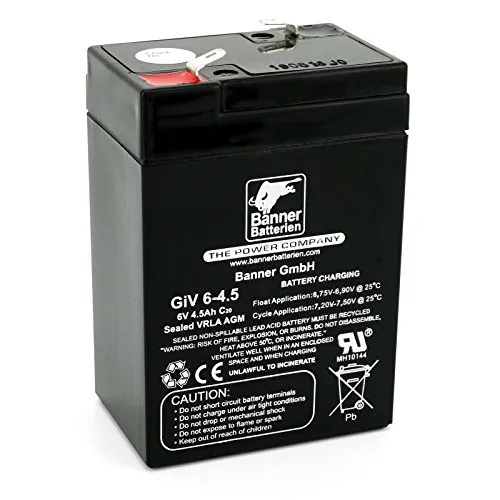 Banner Batterien Stand by Bull 6 Volt 4,5 Ah - Zuverlässige 6 Volt Batterie mit 4,5 Ah für konstante Stromversorgung bei Stromausfällen. Ideal für USV-Anlagen, Aufzüge und Alarmanlagen – wartungsfrei und langlebig.