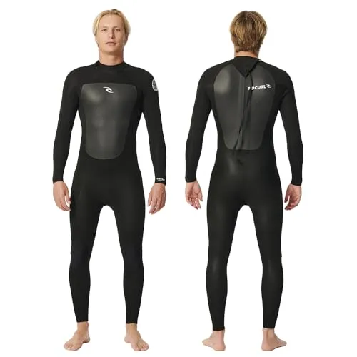 RIP CURL Omega 4/3 mm Neoprenanzug Back Zip - Komplette Neoprenanzüge mit dehnbarem Neopren und verstärkten Nähten, ideal für kühle Wassertemperaturen zwischen 12 und 15 °C und bietet hervorragenden Komfort und Wärme.