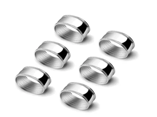 Stoffserviettenring, oval, 6-er Satz versilbert Zilverstad in silber von Zilverstad