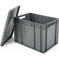 BRB Stapelbehälter mit Deckel, Industriequalität 600x400x420 mm