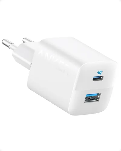Anker 323 Ladegerät (33W) - 2-Port USB C Netzteil - Netzteile für Handys mit Dual-Port Vielseitigkeit: Lade zwei Geräte gleichzeitig und genieße Turbo-Aufladung bis zu 3x schneller als Standard-Ladegeräte.