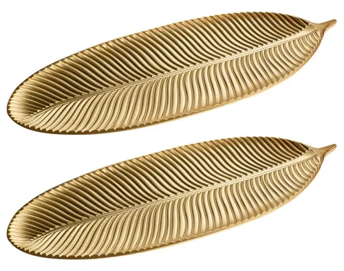 Dekotablett 2er Set NEILA, Goldgelb, B 59 cm, Kunststoff in gold von OTTO