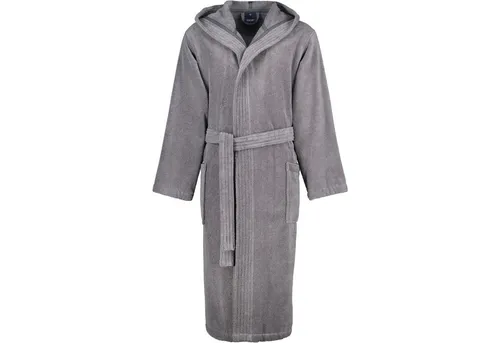 JOOP! Herren Bademantel mit Kapuze - Baumwolle grau XXL (58-60) - Herren-Bademäntel aus 100% Baumwolle, besonders weich und bequem, ideal für entspannte Stunden zu Hause.