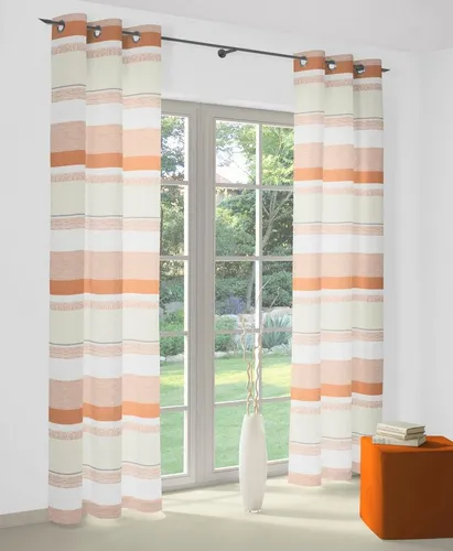 Wirth Vorhang Novara (1 St), Ösen, blickdicht, Jacquard in orange von Wirth