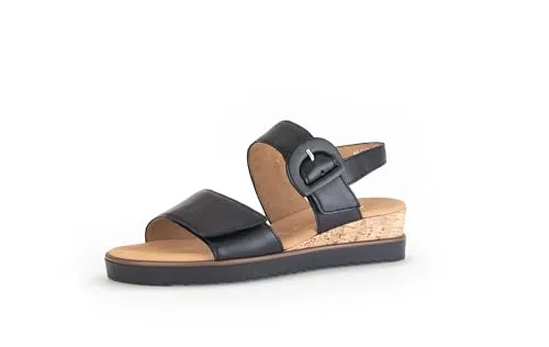 Gabor Damen Sandaletten - Elegante Sommerschuhe mit leichtem Absatz - Pantoletten für Damen, ideal für warme Tage, mit moderater Mehrweite (G) und komfortablem Klettverschluss für perfekten Sitz.