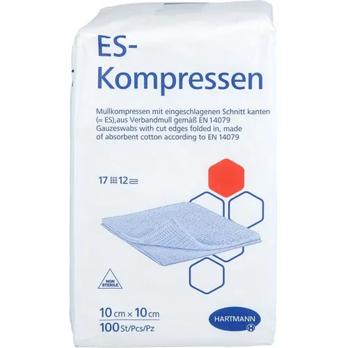 ES-KOMPRESSEN unsteril 10x10 cm 12fach 100 St.