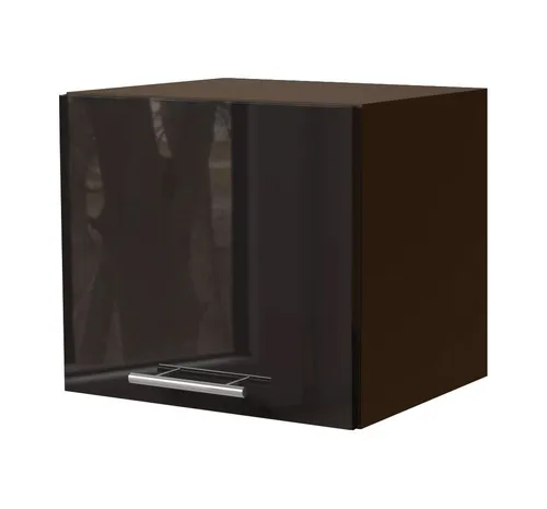 Feldmann-Wohnen Klapphängeschrank Essen (W4B/40, 1 Klappe, innen 1 Fach, 1-St., moderne Optik, Acrylfronten mit Glaseffekt) lava / schwarz Hochglanz