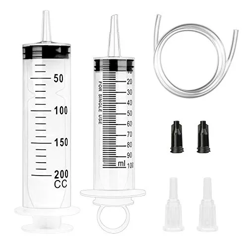 Stücke Spritze 100+200ml Spritze mit Schlauch Dosierspritze Ölspritze Plastikspritzey für den Flüssigkeitstransfer Spritzen für Experimente… 2