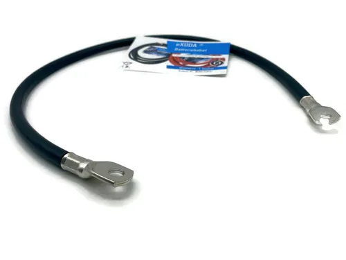 eXODA 50 mm2 M10 M8 Batteriekabel, Schwarz, (75 cm), 99% Kupfer