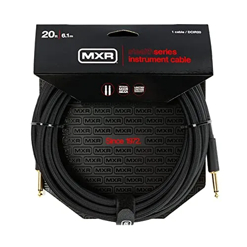 JIM DUNLOP MXR Stealth Series Instrumentenkabel, 20 Fuß | 6,1 m, 1/4-Zoll-Geradeanschluss (DCIR20)