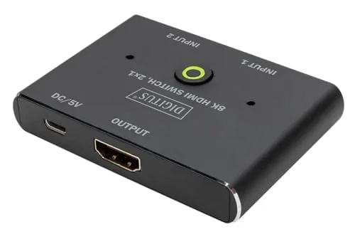 DIGITUS 8K Video/Audio-Schalter - Sonstiges TV-Zubehör mit 2 x HDMI, ermöglicht nahtloses Umschalten zwischen Geräten in beeindruckender 8K-Qualität.