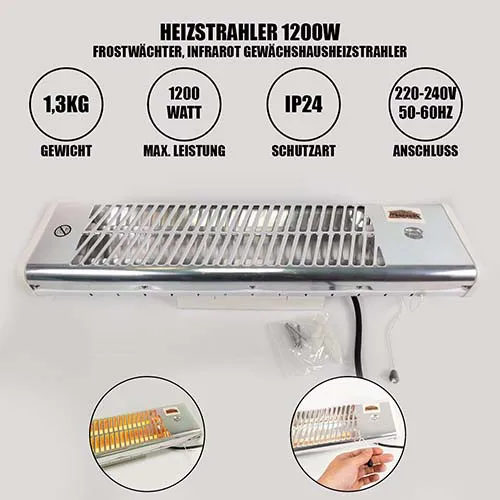 Quarzstrahler Heizstrahler 1200W