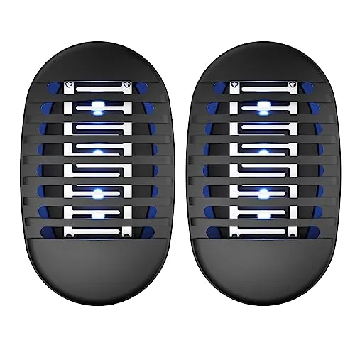 Insektenvernichter Elektrisch, Moskito Killer mit UV-Licht, leistungsstarke elektrische Moskito-Bug-Zapper mit Reinigungsbürste, Moskito-Schädlingsbekämpfung für Haus, Schlafzimmer, Küche, Büro - 2PC