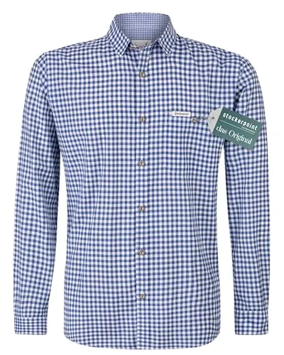 Stockerpoint Campos3 Herren Trachtenhemd, Blau, XXL - Comfort Fit - Trachtenhemden für Herren, perfekte Passform durch Comfort Fit-Schnitt, atmungsaktiv und pflegeleicht, ideal kombinierbar mit Lederhosen oder Jeans.