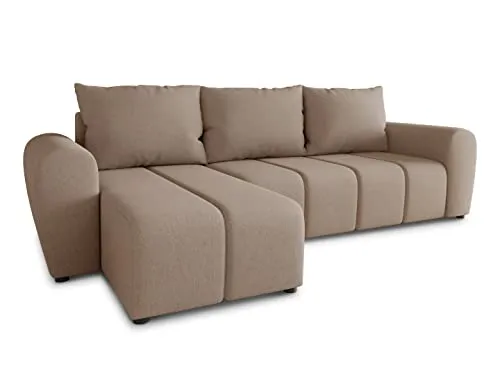 Ecksofa Cleo L mit Schlaffunktion - Vielseitige Polsterecke für Ihr Zuhause - Sofas & Couches: Ecksofa mit Schlaffunktion, Bettkasten und universal einsetzbarer Ottomane für maximale Flexibilität und Komfort.