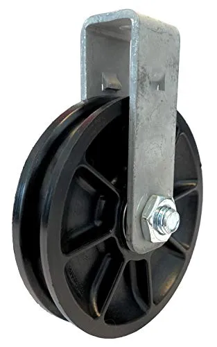 Seilrolle 90 mit Halter - geräuschlos - für Latzüge, Fitnessgeräte, Garagentore uvm - 1er Pack