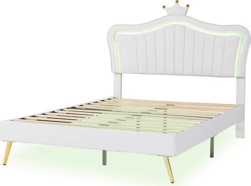 Kinderbett Polsterbett 140 x 200 cm mit LED-Beleuchtung