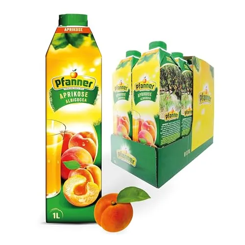 Pfanner Aprikose Nektar (8 x 1 l) – mind. 40% Fruchtgehalt