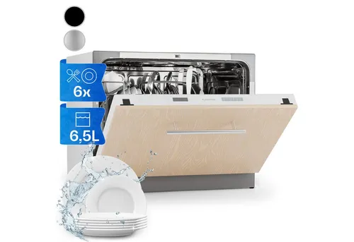 Klarstein Standgeschirrspüler DSM-Havasia-Secret-6 - Unterbaufähiger Geschirrspüler mit 6 Programmen und 360° Wash für gründliche Sauberkeit, ideal für kleine Küchen.