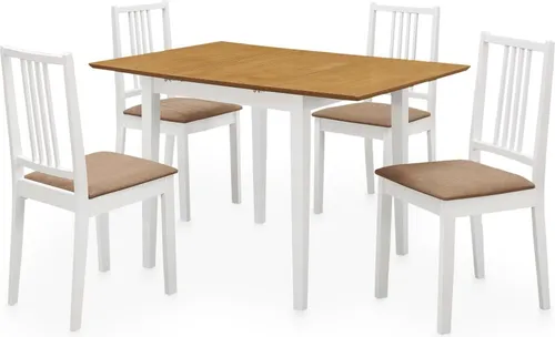 The Living Store 5-tlg. Essgruppe MDF Weiß
