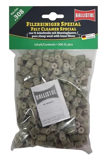 BALLISTOL 23209 Filzreiniger Spezial - Laufreiniger für Gewehr Kal 308, 300 Stück
